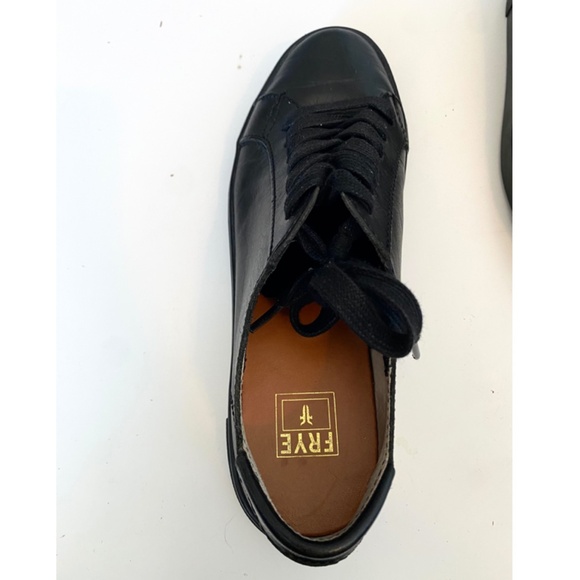 Frye Gemma all-black leather sneakers. - Picture 1 of 7